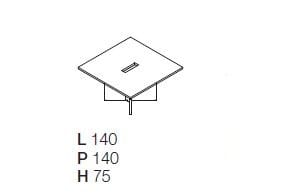Квадратный стол для совещаний с системой кабельной втулки