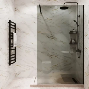 Душевая перегородка Mebelvann 90×200 см с черным профилем и тонированным стеклом 89372133