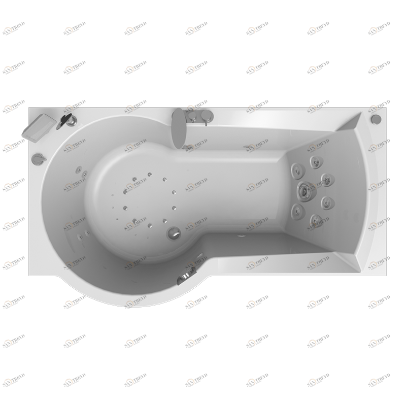 Гидромассаж "Специальный Chrome" на ванну Валенсия (двигатель 1500 Вт, система "Turbo-pool", миниджет Релакс - 4 шт., джет Релакс - 14 шт., джет Линц, Магнус - 1 шт.) Radomir 1-65-2-0-5-021