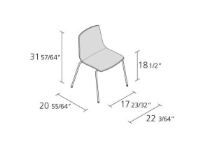 Стул из полипропилена с мягким сиденьем