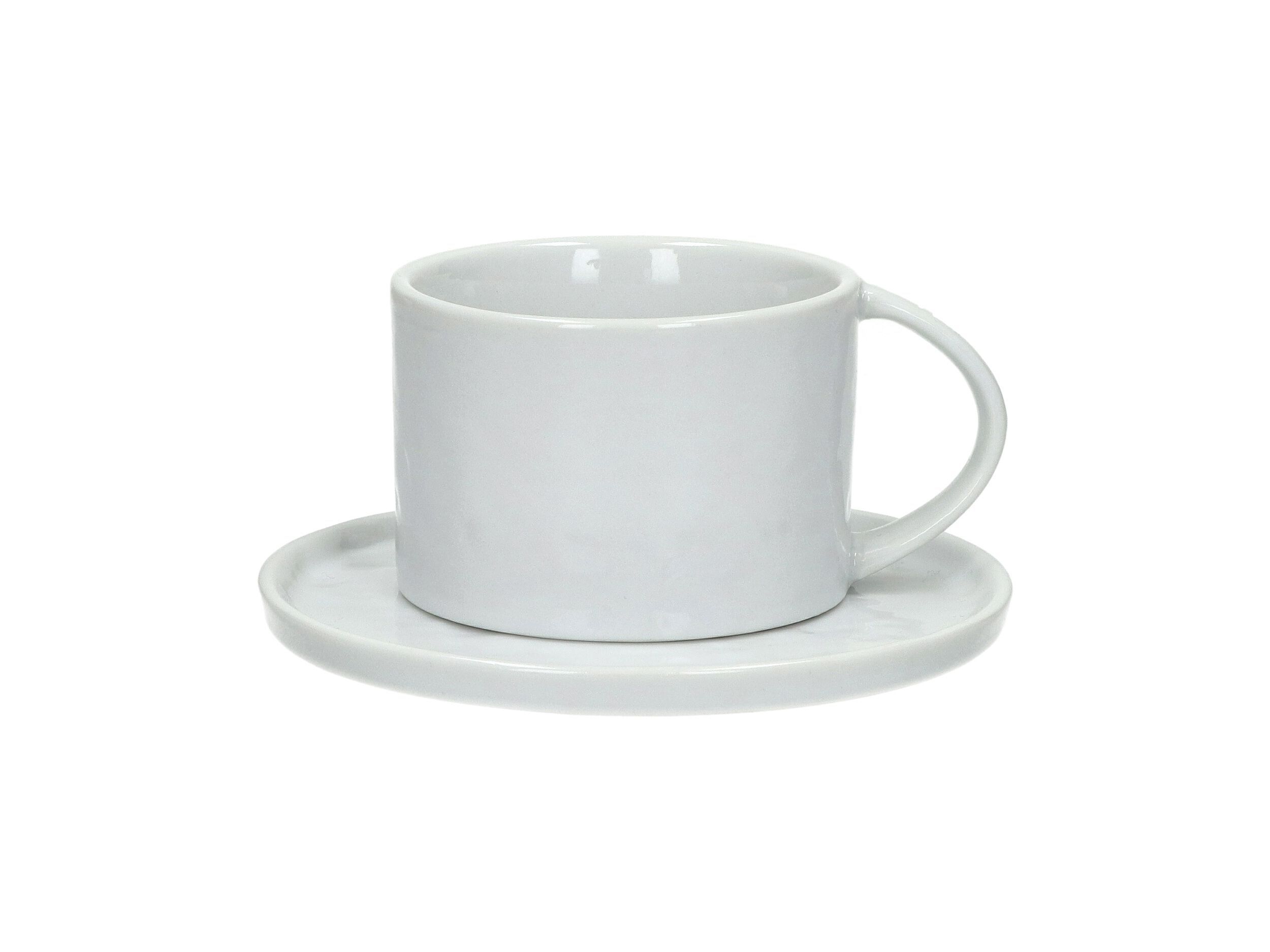 Фарфоровая чашка с блюдцем POMAX Porcelino White ARCH-00047523