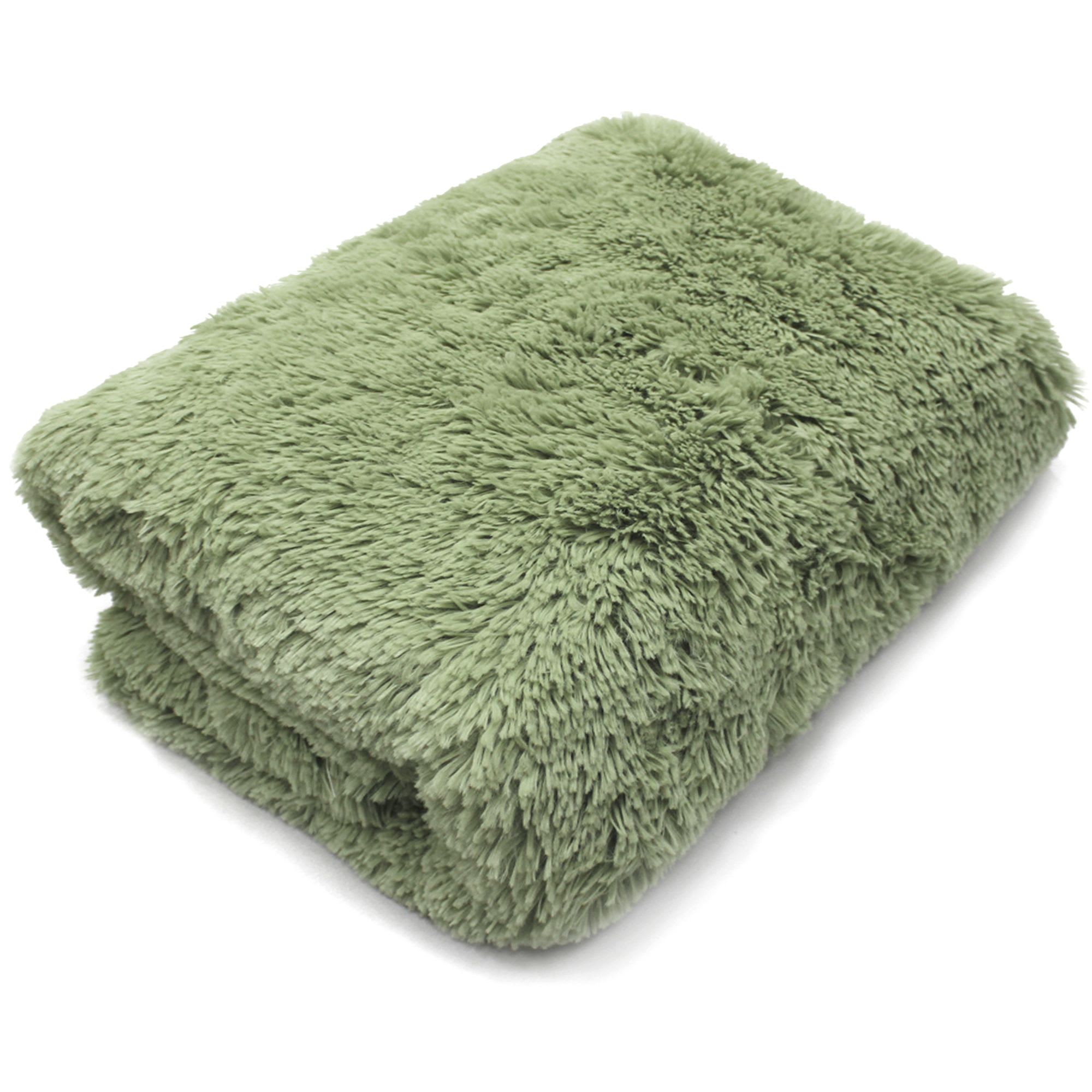 18414543 Плед декоративный 200х220 см, искусственный мех, цвет зелёный Santreyd 