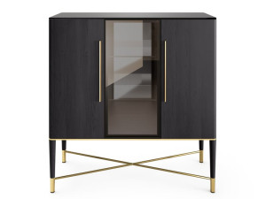 Деревянная и хрустальная витрина со встроенным освещением