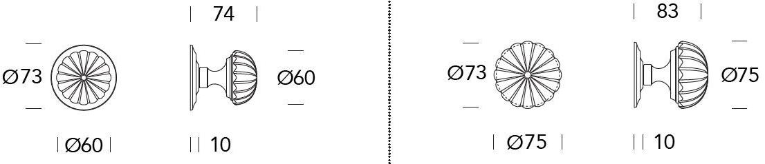 Reguitti Ручка дверная из латуни Margherita sun-id-1409185 - Вид №3