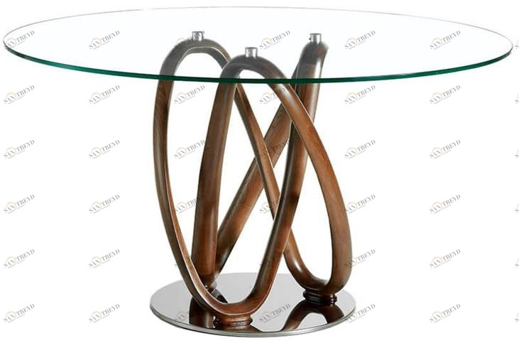 Angel Cerdá Круглый стол для гостиной из дерева и стекла Nature life 1021 Angel Cerda
