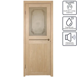 Дверь межкомнатная остеклённая Artens Леона 70x200 см цвет натуральный дуб