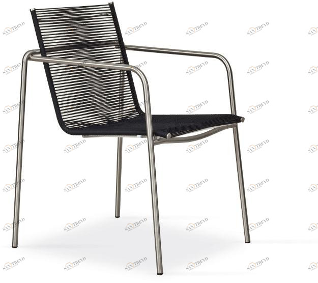 FISCHER MÖBEL Штабелируемый веревочный садовый стул с подлокотниками Taku sun-id-1482426