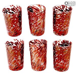 2937 ORIGINALMURANOGLASS Набор из 6 стаканов - Пламя форначе - Original Murano Glass OMG 7 см