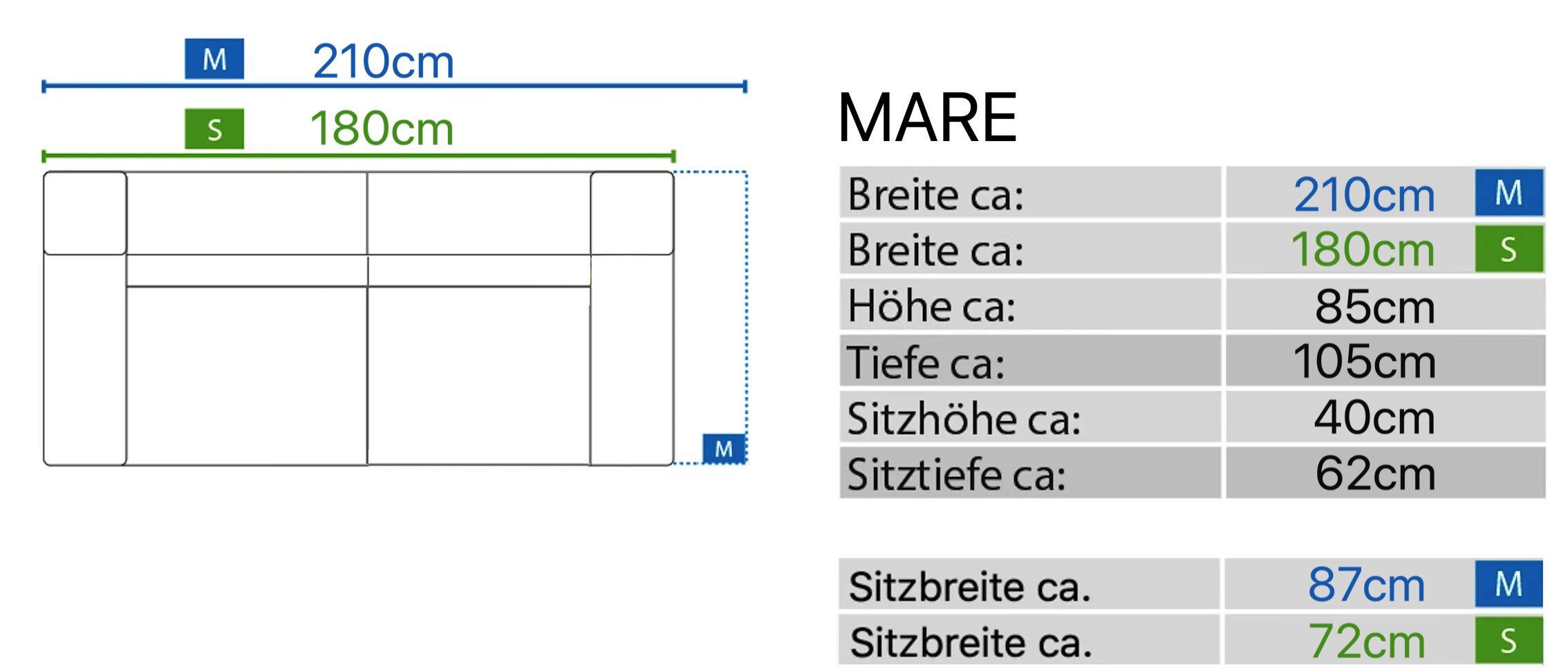 2-местный тканевый линейный диван Sofanella море ARCH-00053853 - Вид №8