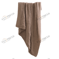 Плед NESTOR большой APERO ДИЗАЙНЕРСКИЕ, ВЯЗАНЫЕ, ОДНОТОННЫЕ 010326 Коричневый 