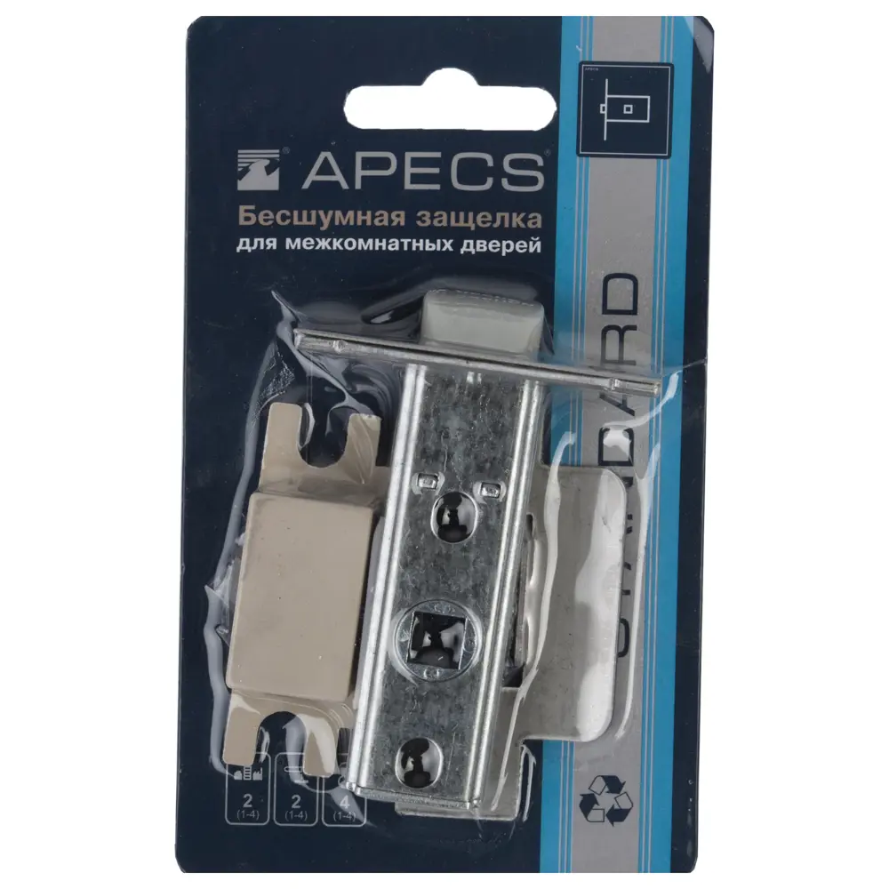 Защелка без фиксации Apecs 5400-Р, 22х68 мм, сталь, цвет матовый никель STLM-2134177