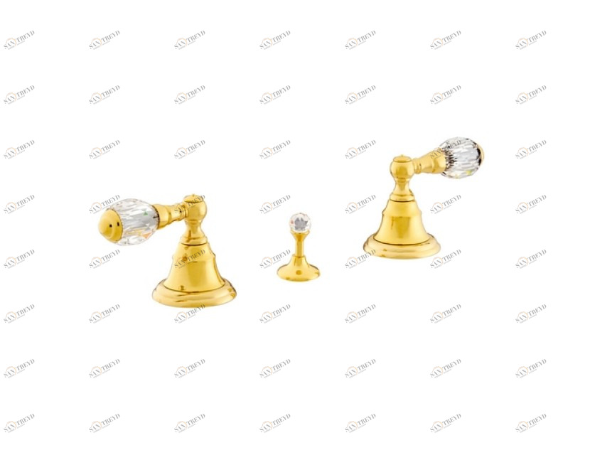 037622.000.00 Биде с тремя отверстиями и кристаллами сваровски Золото 24К Mestre Pacifica