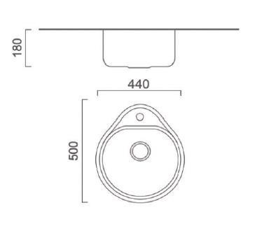 HBD4450 Кухонная мойка , сталь микродекор Haiba  - Вид №2
