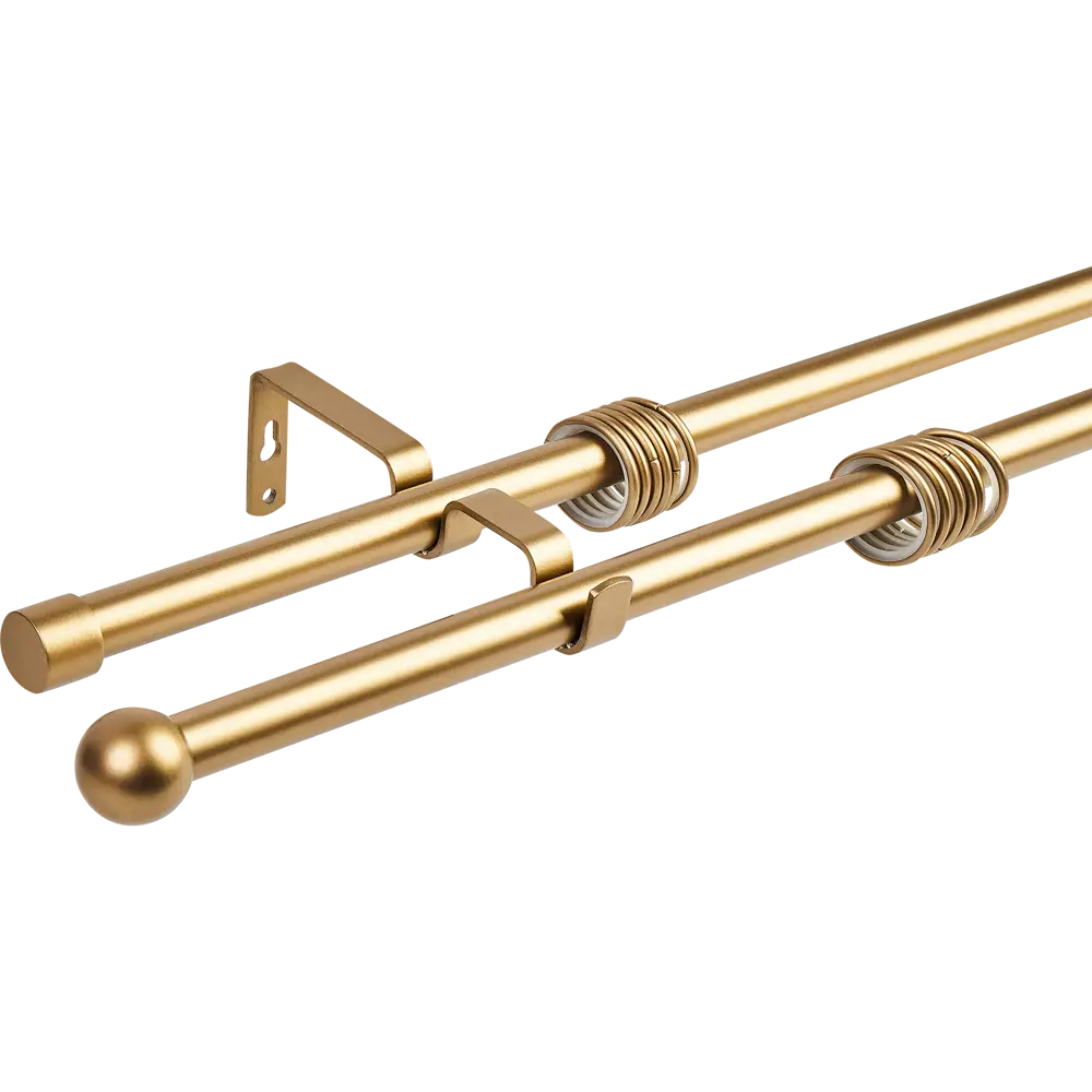 Настенный карниз раздвижной двухрядный Orbis шар d19/16 мм 140-280 см металл цвет бронза STLM-2203364