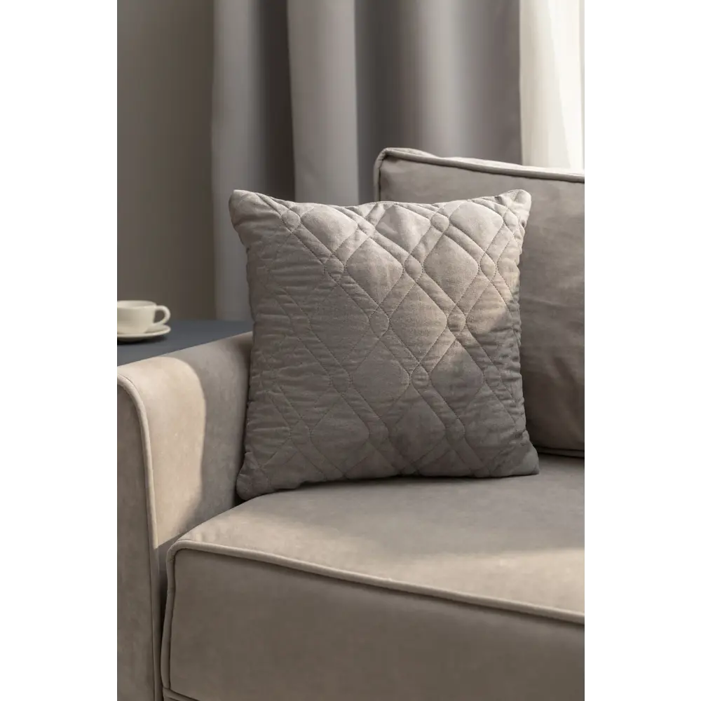 LINEN WAY Декоративная подушка 43×43 см стального цвета с замшевой текстурой 83022394 STLM-0038775 - Вид №3