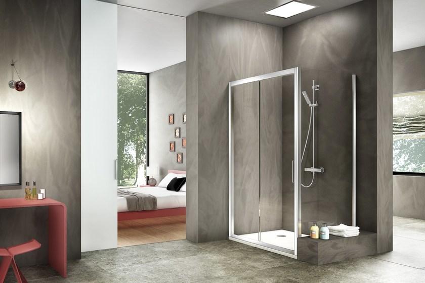 Duka Прямоугольный угловой душевой бокс из алюминия и стекла Quadra – con profili verticali e orizzontali sun-id-1434187 - Вид №1