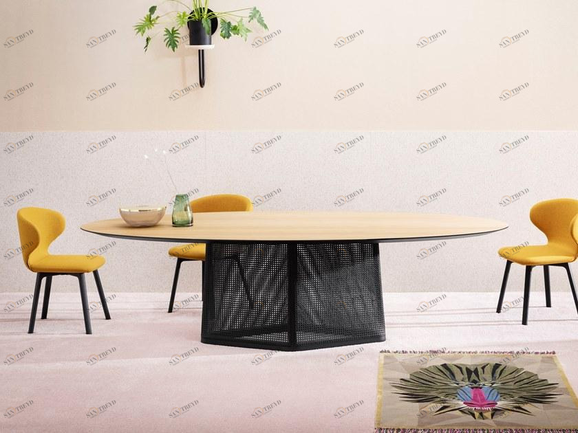 Miniforms Стол из венской соломы и дерева Colony sun-id-1426642