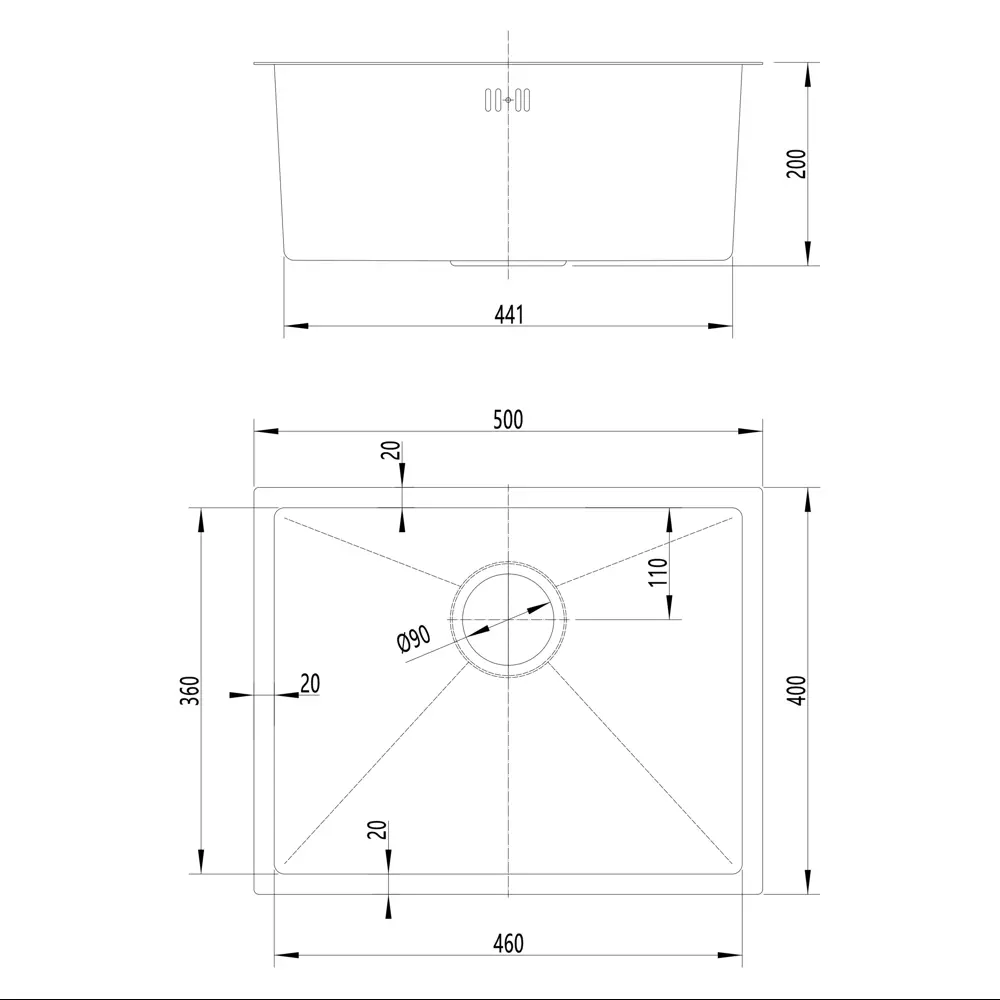 МОЙКА КУХ 50X40 Г20 ЧЕР МЕТ KONSENSA STLM-2023379 - Вид №11