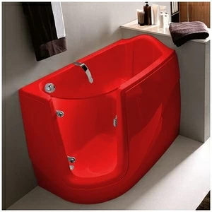 Ванна GRUPPO TREESSE GEN-X V3311-DX-K угловая сидячая с дверью правосторонняя красная
