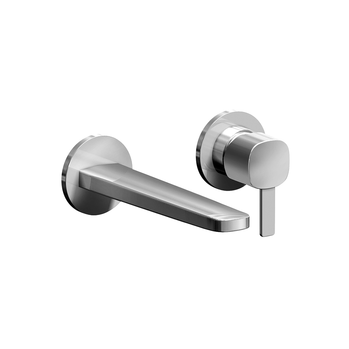 M111B+M011A  Смеситель из стены для раковинывылет 19 см ручка ограничитель потока воды до 5 л/мин при 3 бар впуски 1/2'' без донного клапана Fantini Rubinetti LAMÉ LAME