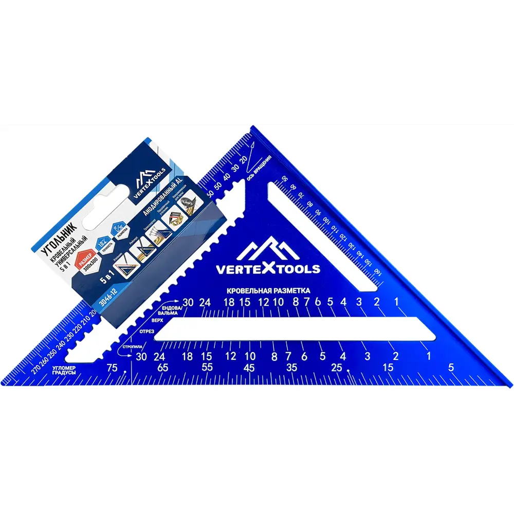 Угольник универсальный 5в1 VERTEXTOOLS 3046-12 для кровельных работ 89394237 STLM-1461055 - Вид №3