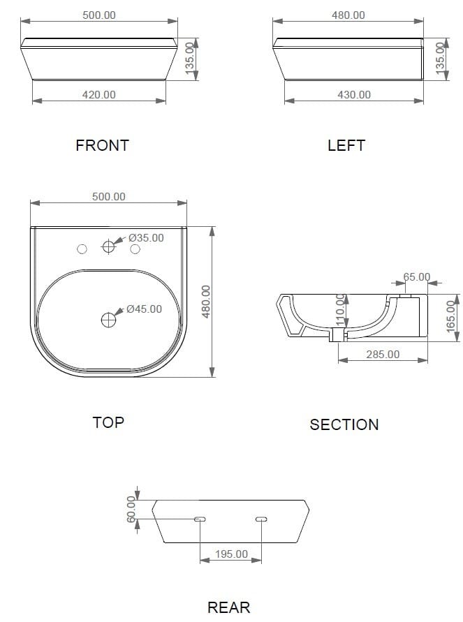 Керамический одиночный овальный умывальник GSG Ceramic Design Cruise ARCH-00086521 - Вид №3