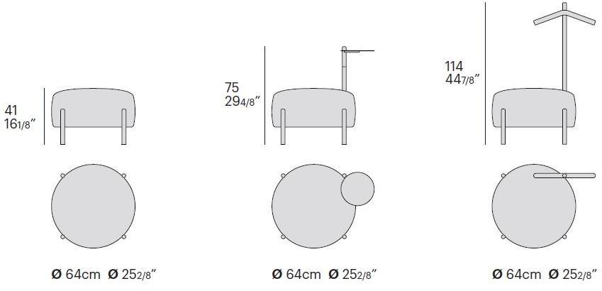 Bolzan Letti Пуф из круглой ткани с обивкой Flag sun-id-1508720 - Вид №2