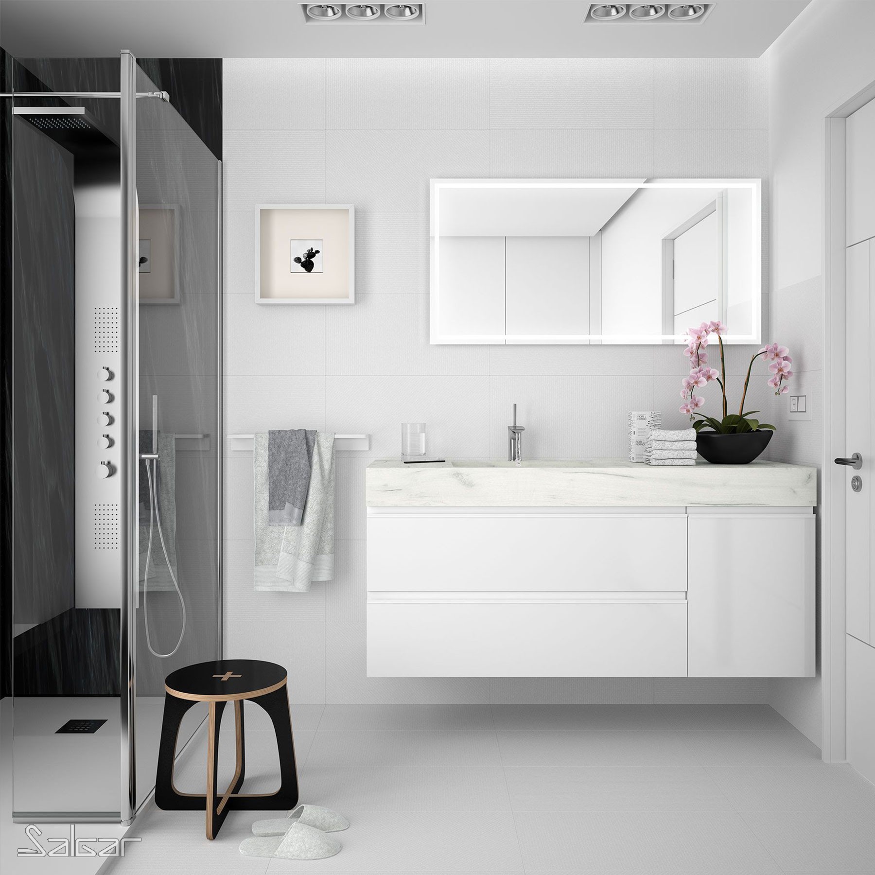 25465 SALGAR COMPAKT 51 от 600 до 800 мм с 1 встроенной мойкой ARTIC OAK 