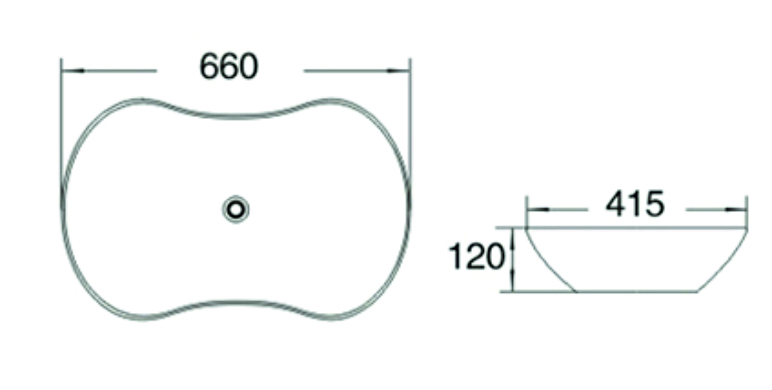 SL-1030 Раковина керамическая накладная без перелива LAB.Space  - Вид №1