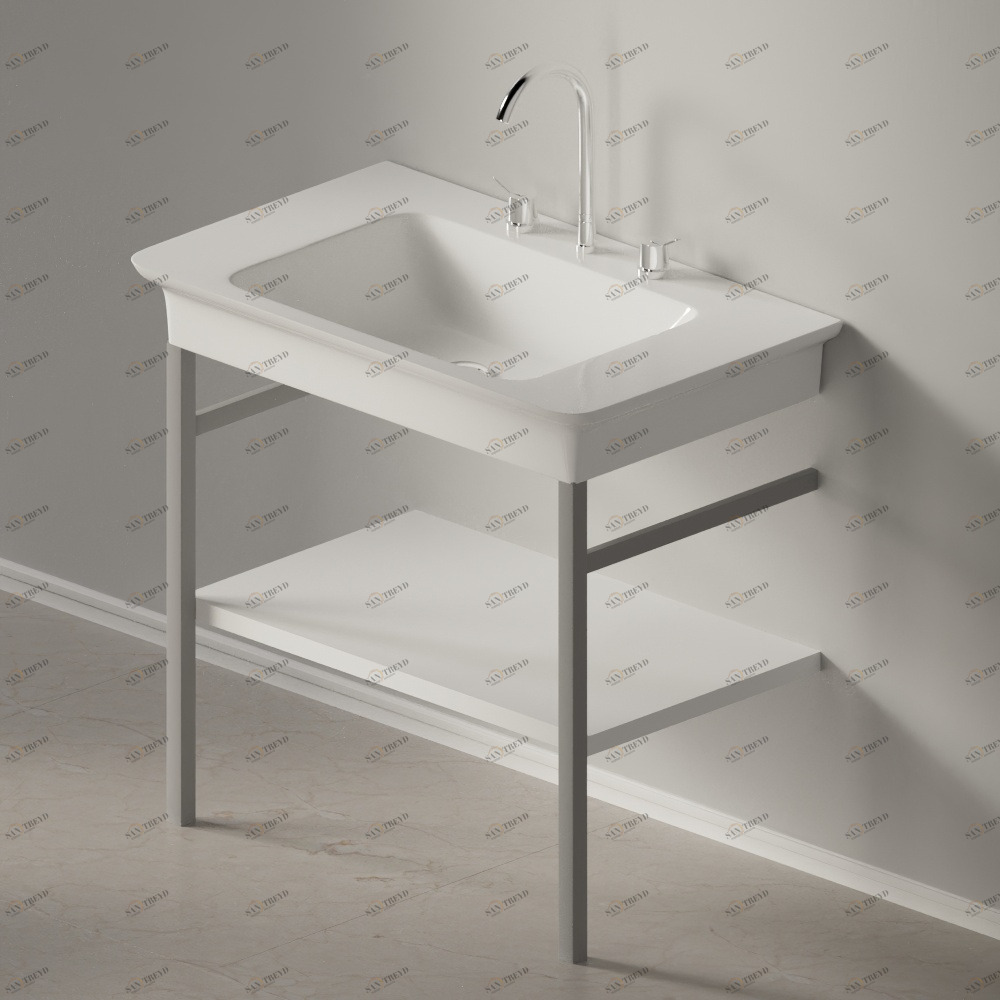 Металлическая консоль для раковины NOVECENTO XL светло-серая матовая Agape ACER1072L