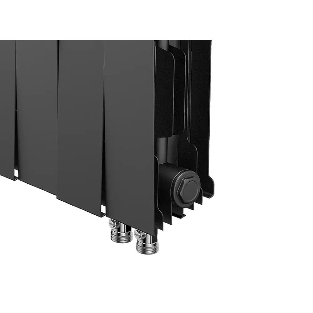 Радиатор секционный Royal Thermo Pianoforte VDR 200/100 12 секций нижнее правое подключение биметалл черный 86733738 STLM-2046157  - Вид №2