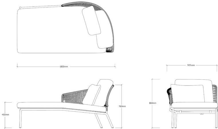 TRIBÙ Мягкая садовая кушетка Ctr 01104/01103 - Вид №5