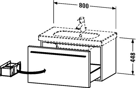 XL604802222 X-Large Тумбочка подвесная Белый глянцевый декор Duravit - Вид №1