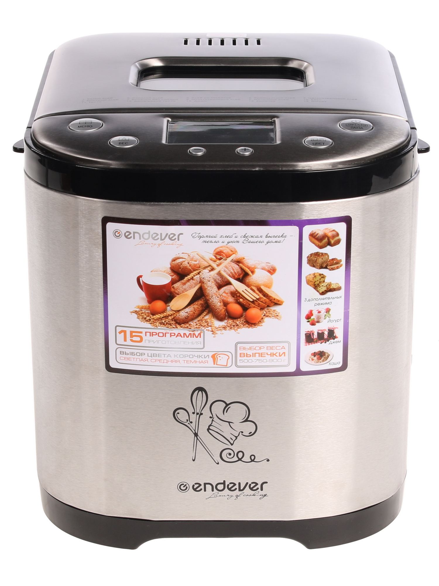 1033463 Хлебопечь Endever Skyline MB-52 серебристый STDN-0081444 - Вид №1