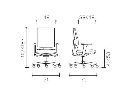 Поворотный операционный офисный стул с подлокотниками Manerba ROCK ARCH-00002541 - Вид №2