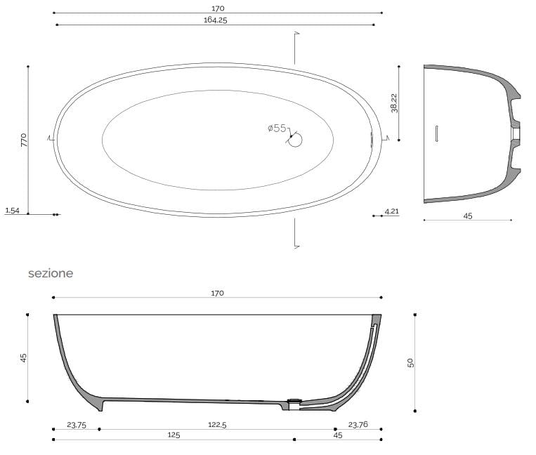 Овальная ванна в центре комнаты Corian® Acquapazza Corian ® elements ARCH-00114048 - Вид №6