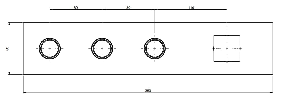 Гидропрогрессивный смеситель для душа с 4 отверстиями с пластиной Rubinetterie Frattini отдельная эстетика ARCH-00098630 - Вид №8