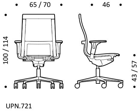 ICF Поворотное офисное кресло из сетки с 5 спицами и колесиками Una chair sun-id-1492929 - Вид №7