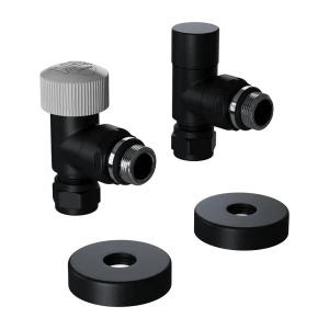 Термостатический комплект для радиатора угловой Royal Thermo Design Pro 1/2" латунь цвет черный 89423312 STLM-2102943