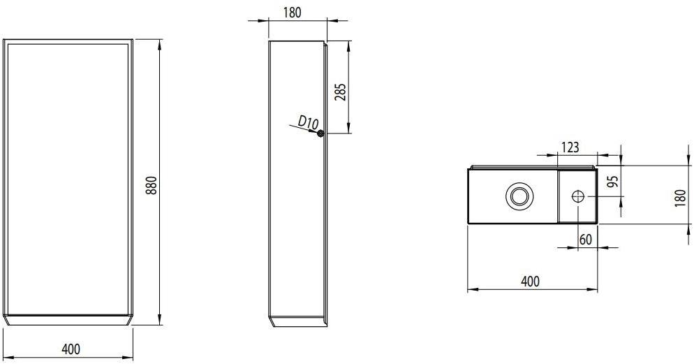 L635T0R1VP.100 Напольная раковина прямоугольная A. e T. Italia Fly mini Белый глянцевый AeT ITALIA - Вид №2