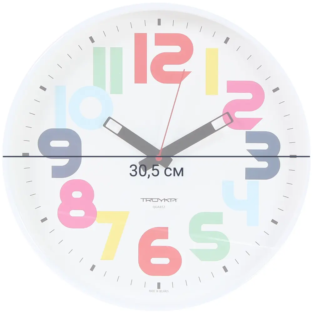 Часы настенные "Цифры" разноцветные диаметр 30 см TROYKATIME ДИЗАЙНЕРСКИЙ STLM-2132502 - Вид №1