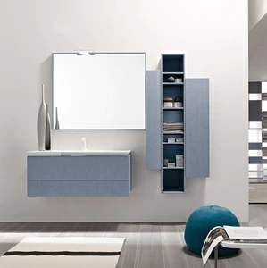 Комбинация ванной комнаты FLY104 в отделке COSMOS 108 Mineralmarmo / Denim Blu MILLDUE FLY