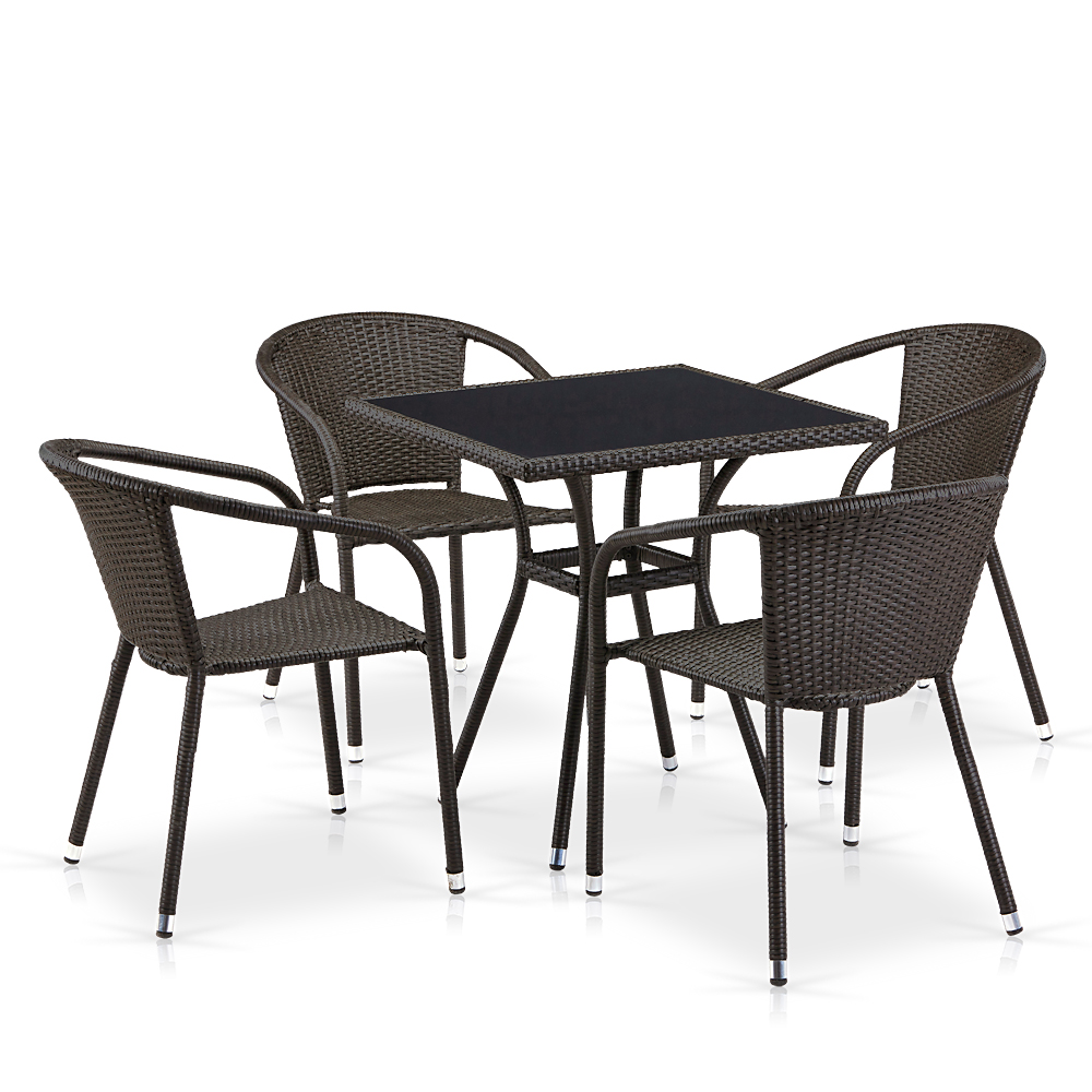 T282BNS/Y137C-W53 Brown 4Pcs Комплект плетеной мебели Afina 