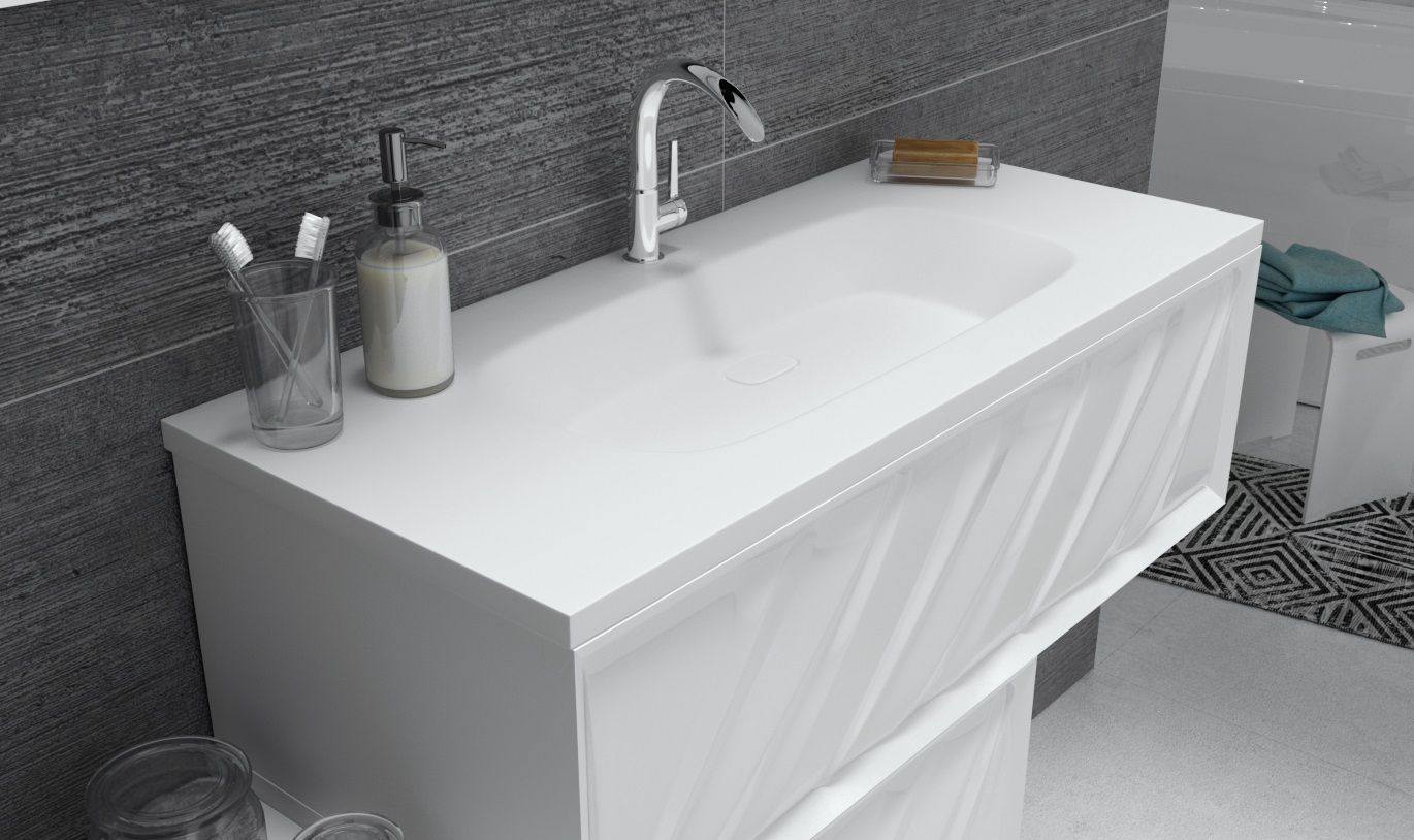 У73575 Тумба Glace 100П 1 в.я. White (верх) 1 Marka Glace Glacé