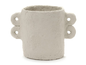 Круглая ваза из пестой бумаги