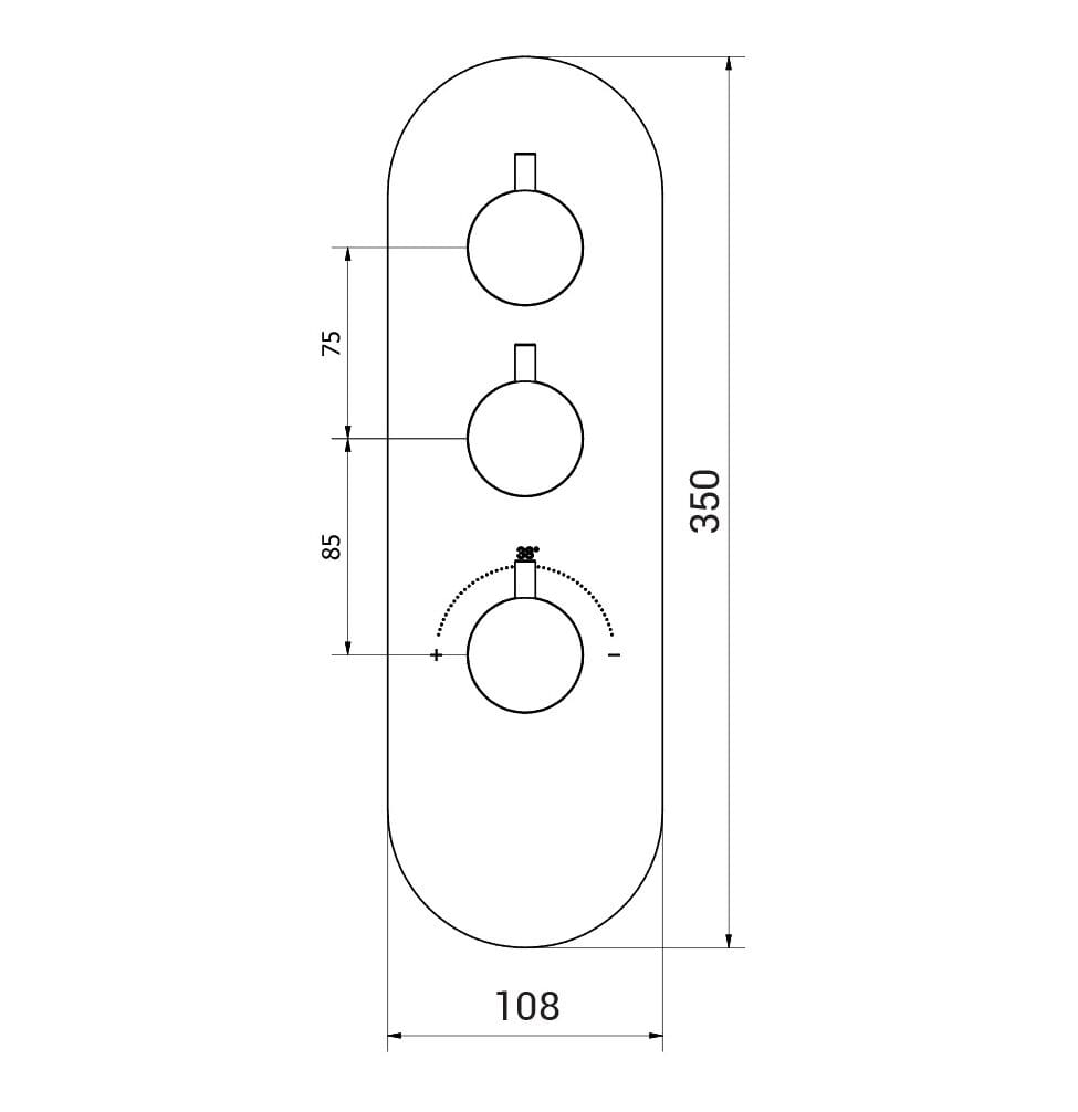Термостатический смеситель для душа с 3 отверстиями Aquademy круглый ARCH-00115807 - Вид №1