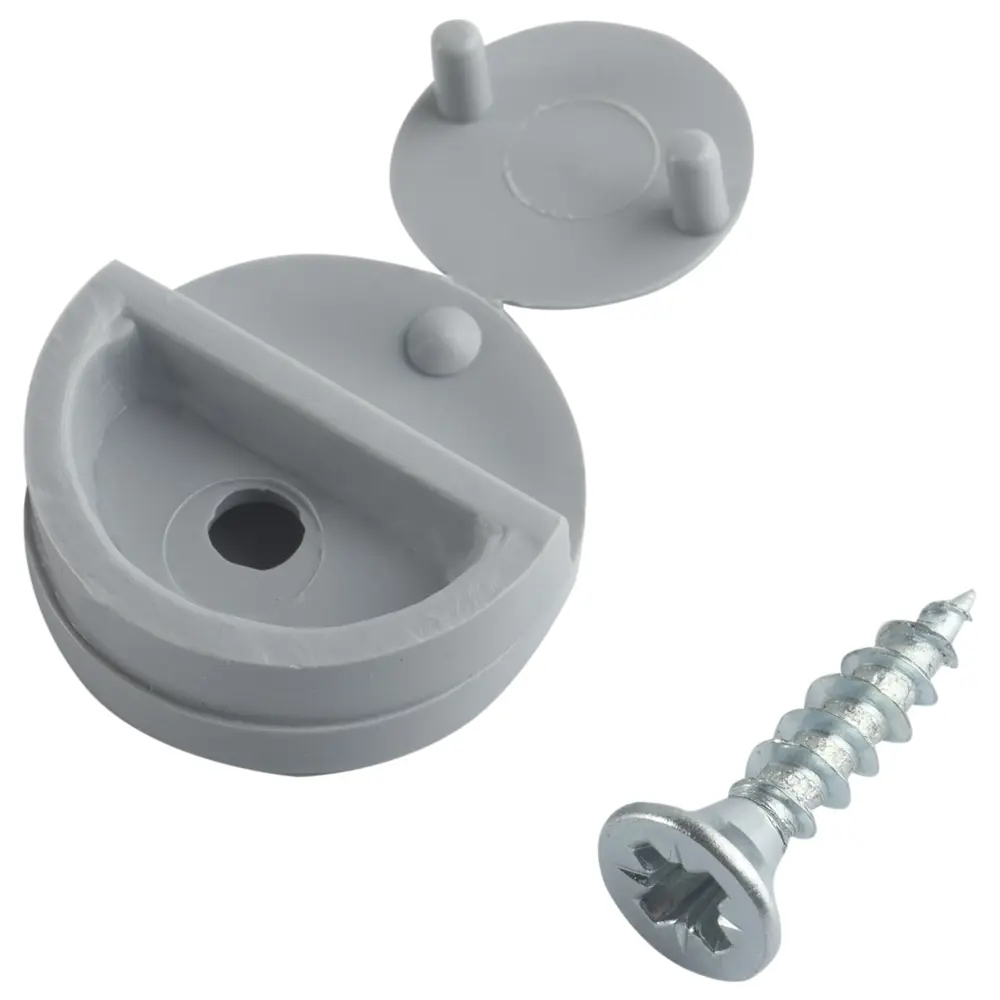 Зеркалодержатель мебельный с шурупом ПВХ цвет серый 8 шт Santreyd STLM-2074870