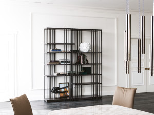 Модульный книжный шкаф со стальной конструкцией