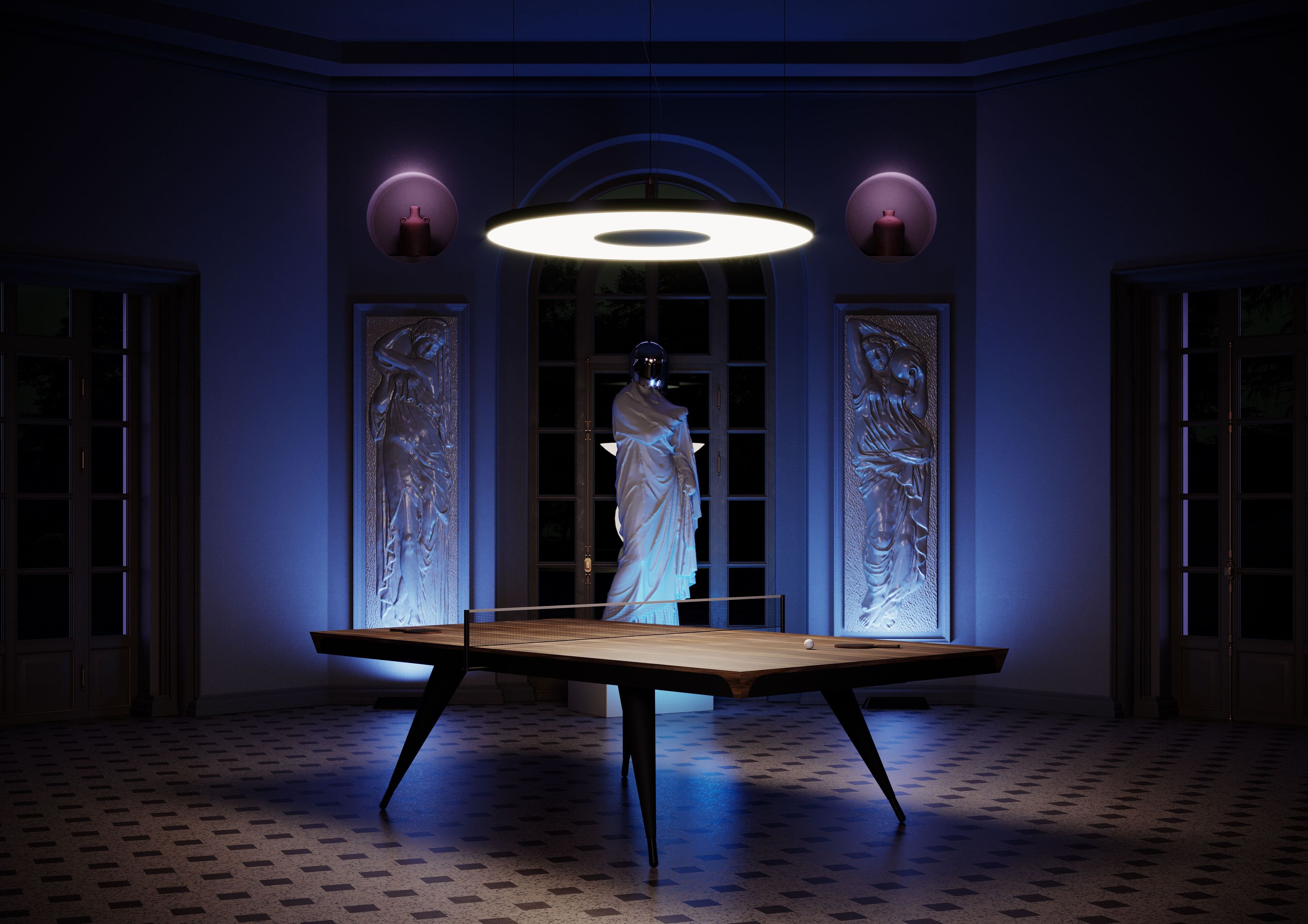 Стол для пинг-понга из грецкого ореха Vismara Design BLADE ARCH-00083837 - Вид №1