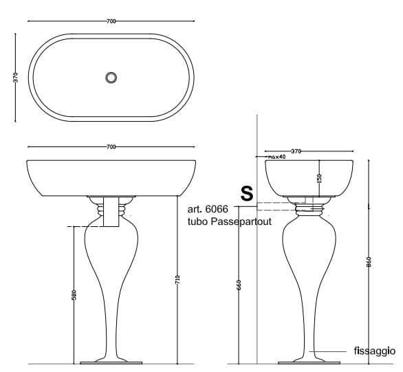 Колонка для умывальника Galassia MIDAS ARCH-00077094 - Вид №4